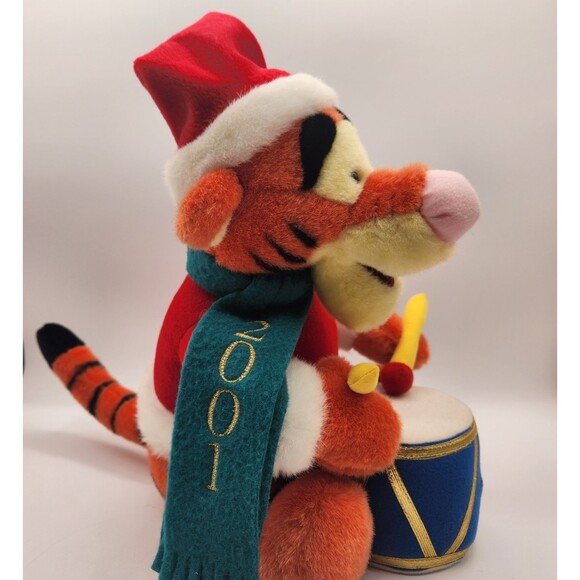 2001 Disney Store Tigger Drummer Plush 11.5" Musical Motion Activated Christmas - Picture 4 of 16